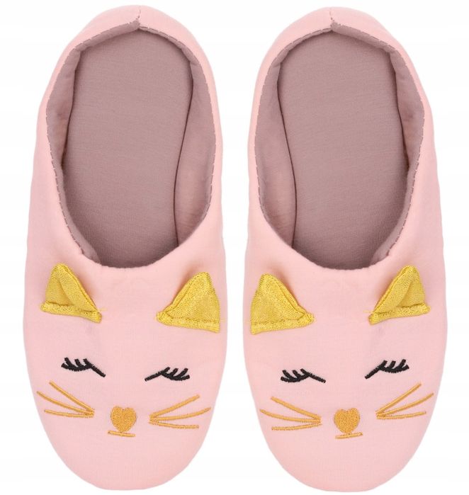 Kapcie Bambosze Damskie Milusie Ciepłe Kotki Wsuwane MORAJ 40-41