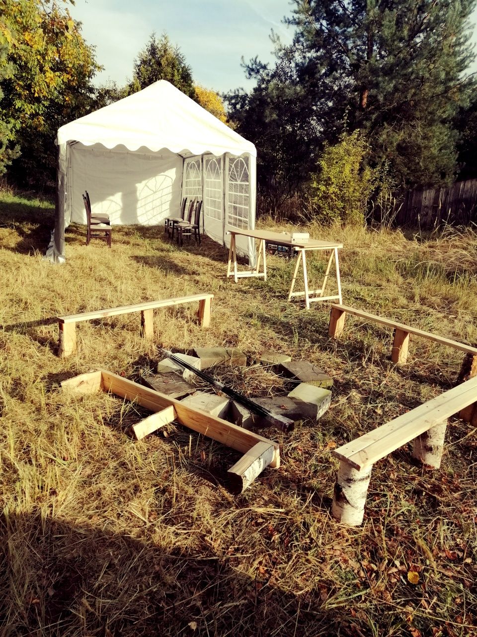 Namiot weselny pawilon ogrodowy 3x6 krzesla stolypoprawiny imieniny
