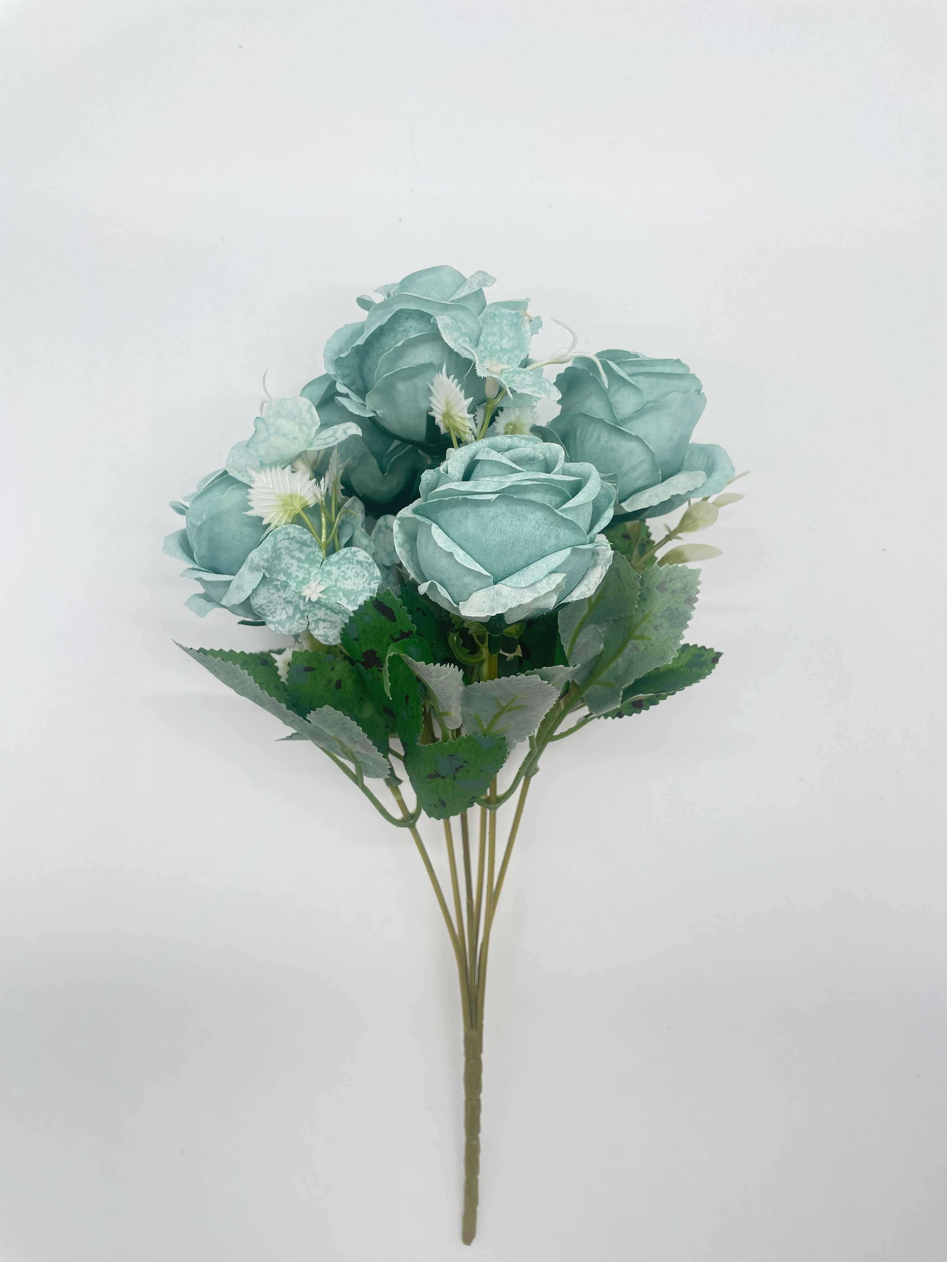 Bukiet Kwiatów Do Wazonu Niebieska Róża 29 cm