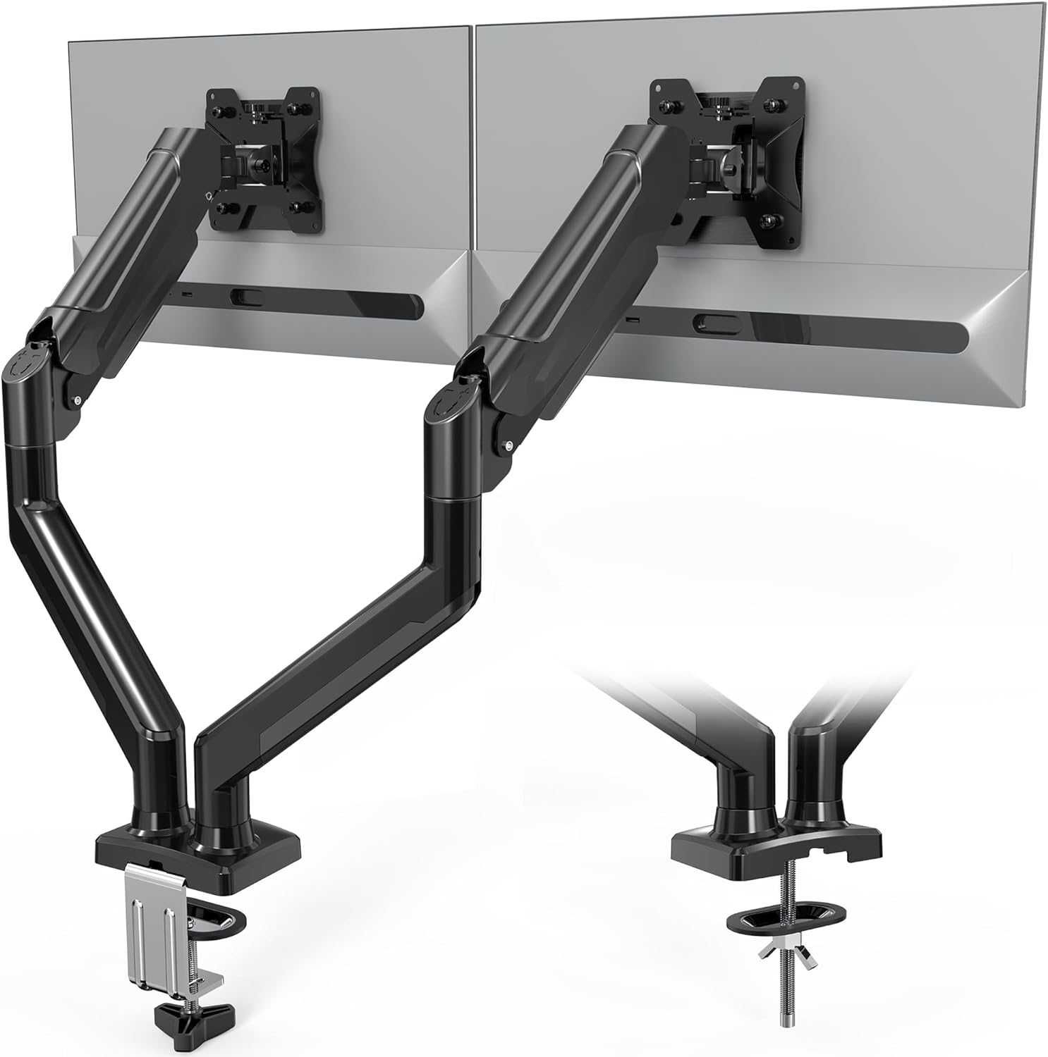 Podwójny Uchwyt BONTEC do Monitorów 13-32", Ergonomiczny, Obrotowy