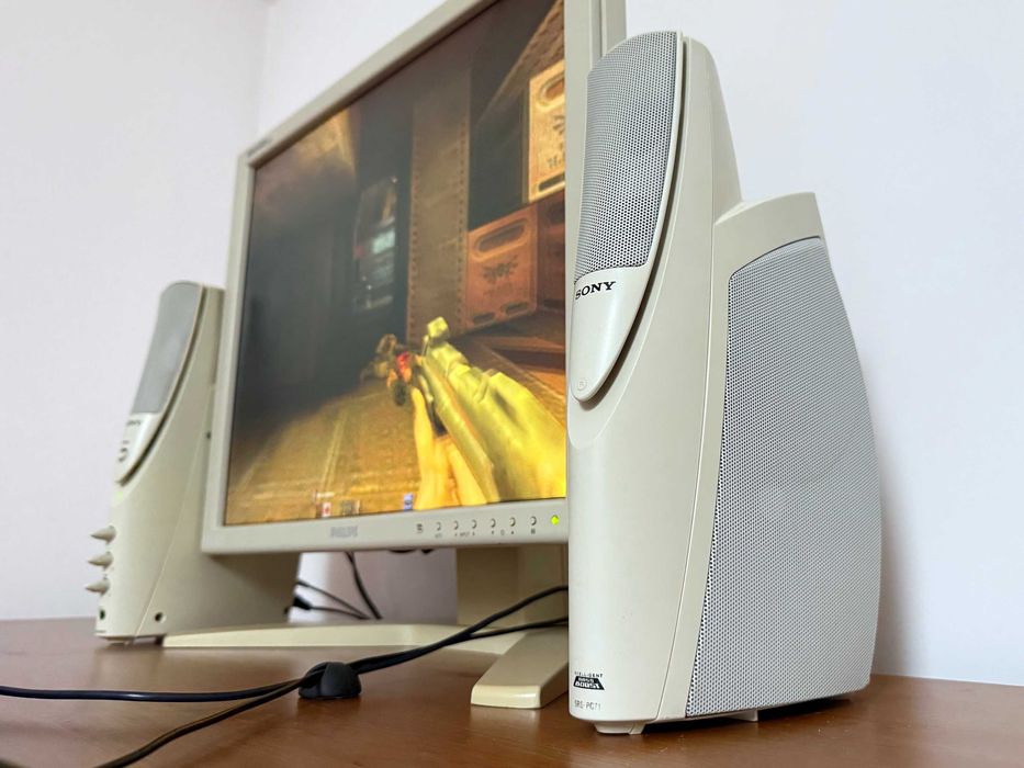 SONY SRS-PC71 stare głośniki komputerowe retro