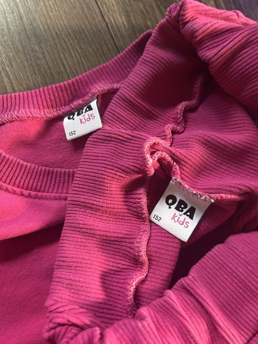 Różowy komplet dla dziewczynki dres Qba kids 152 zestaw bluza legginsy