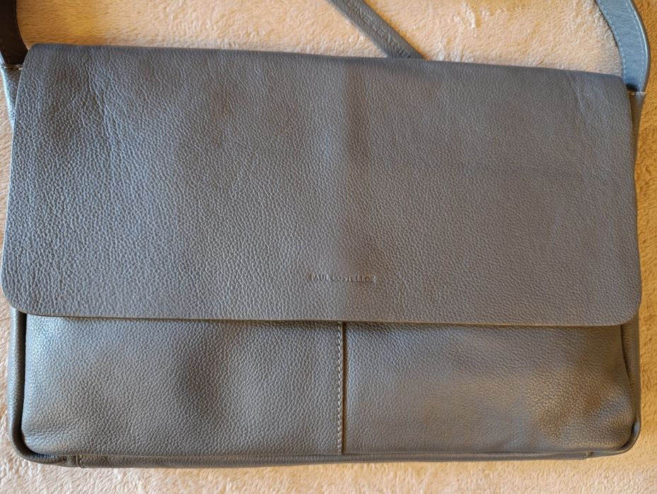 Кожаная сумка портфель для нетбука через плечо Paul Costelloe, Англия