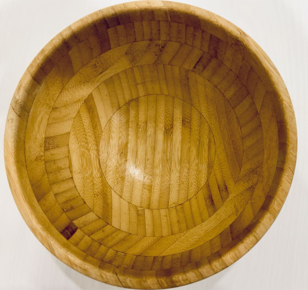 Taça de servir em bambu 20 cm de diameteo
