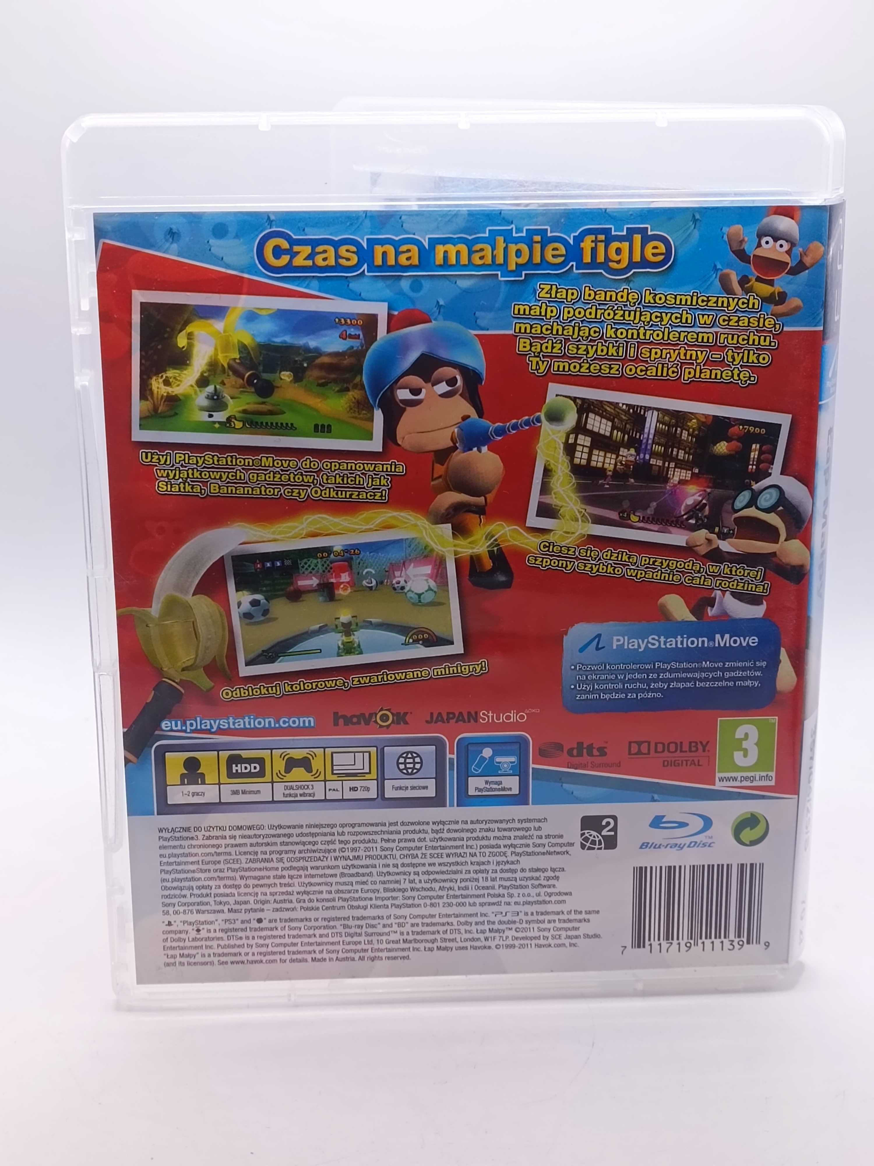 GRA Łap Małpy Wersja PL Na PS3 Playstation Move 357/04/25s