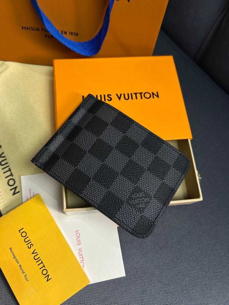 Зажим серый для денег Louis Vuitton Damier Graphite k306