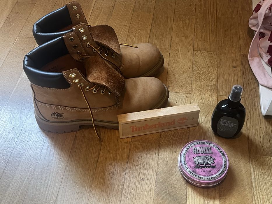 Botas timberland Original com spray, nova pomada Reuzel rosa, mikado