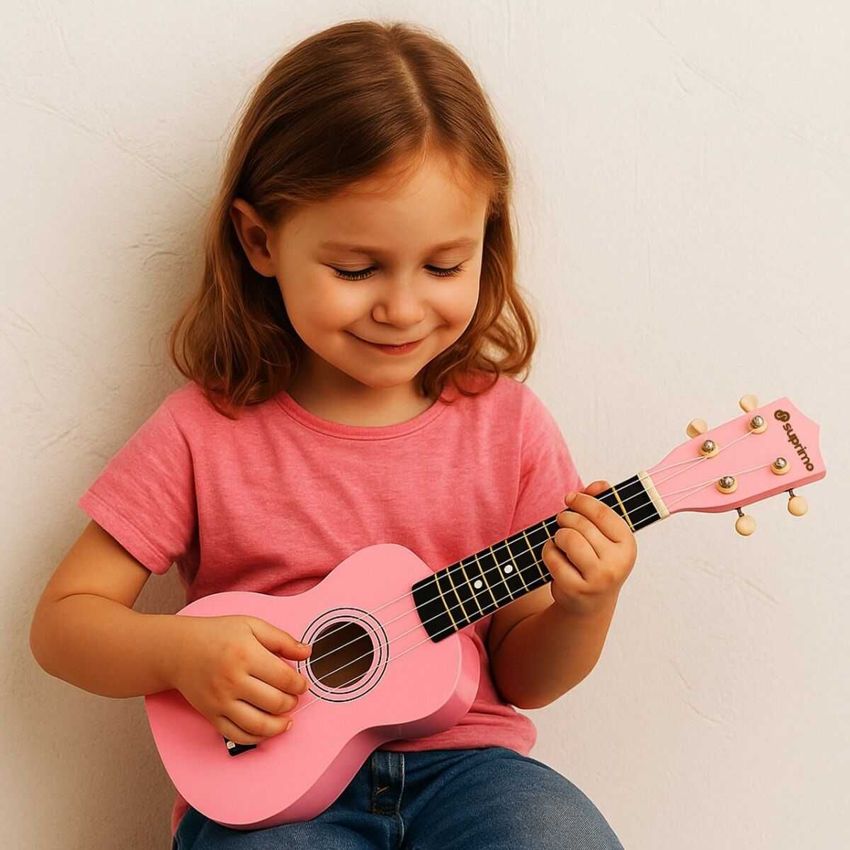 Ukulele sopranowe SUPRIMO UK21 SET PK różowe ZESTAW