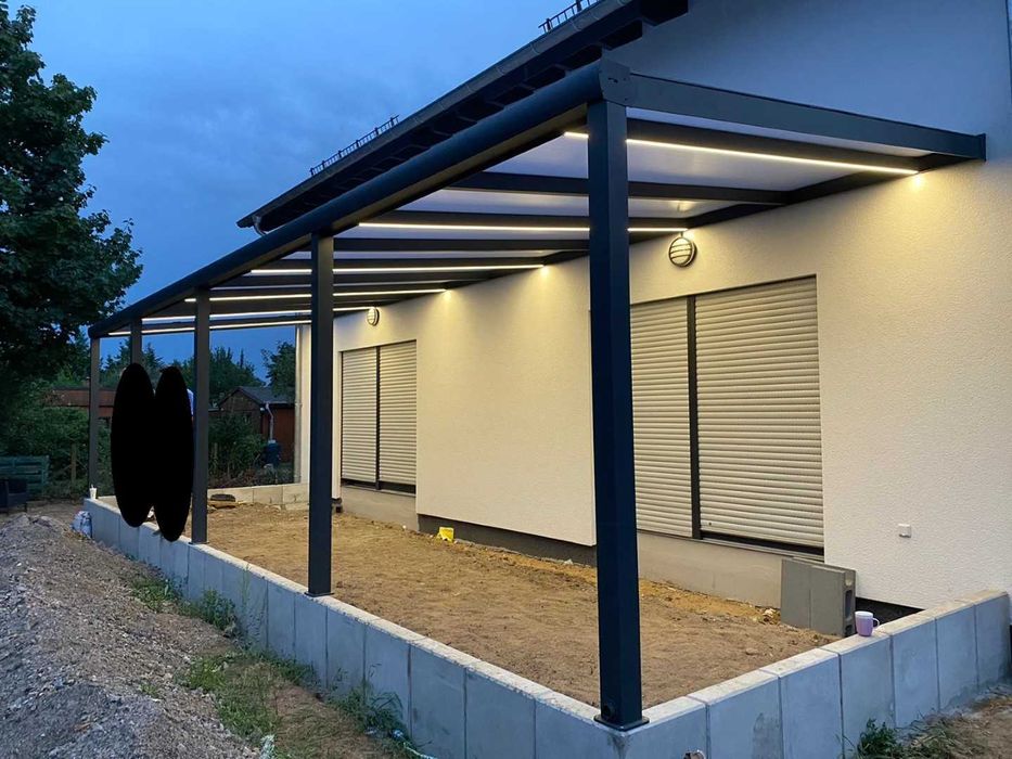 Zadaszenie Tarasu Aluminiowe wiata, SOLIDNE 500 x 350