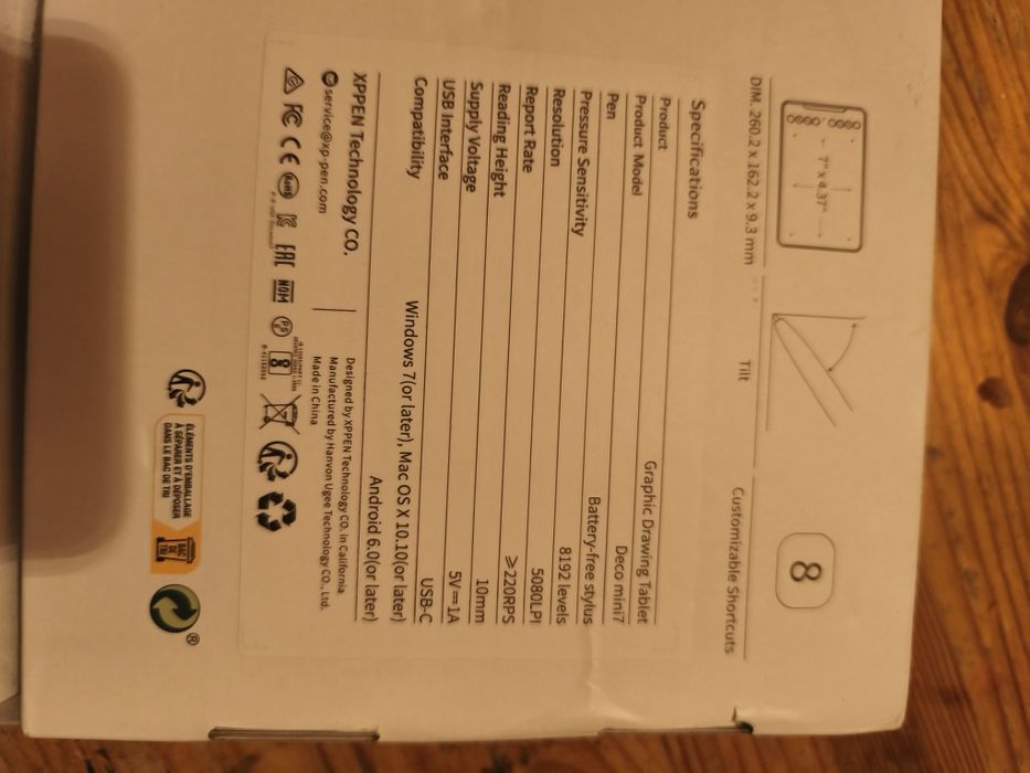 Deco mini 7 tablet graficzny sterownik z rysikiem