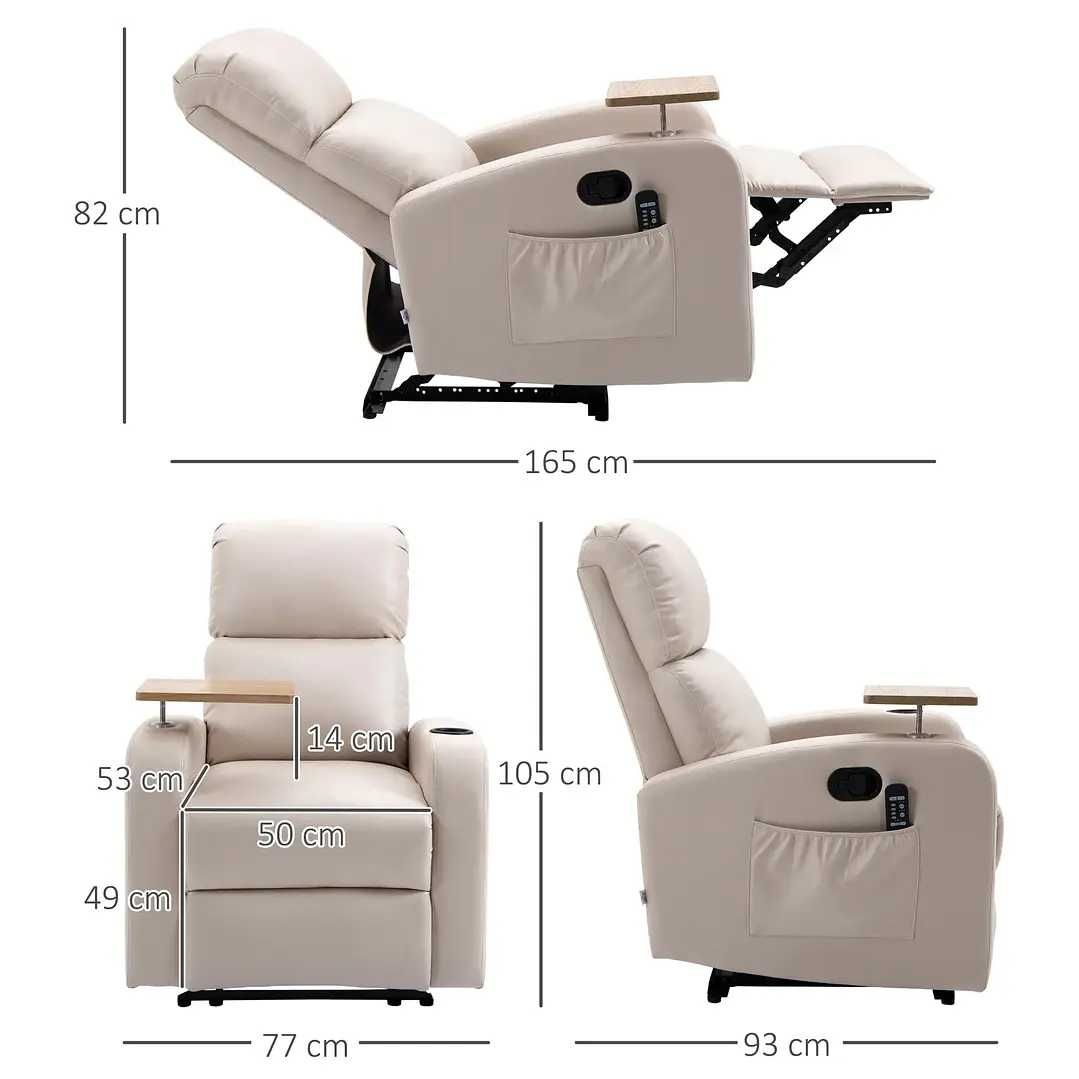 Relax Elétrica com 4 Modos de Vibração Reclinação 145° 77x93x105cm