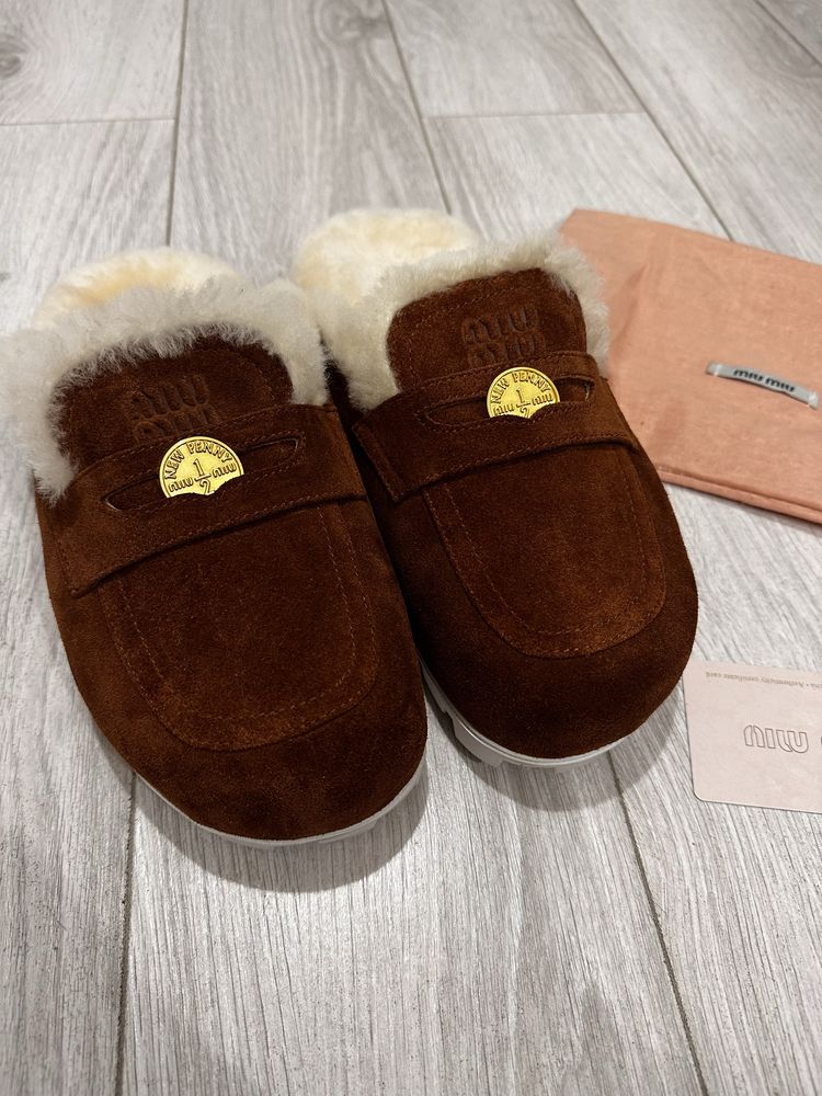 Miu miu klapki buty ocieplane