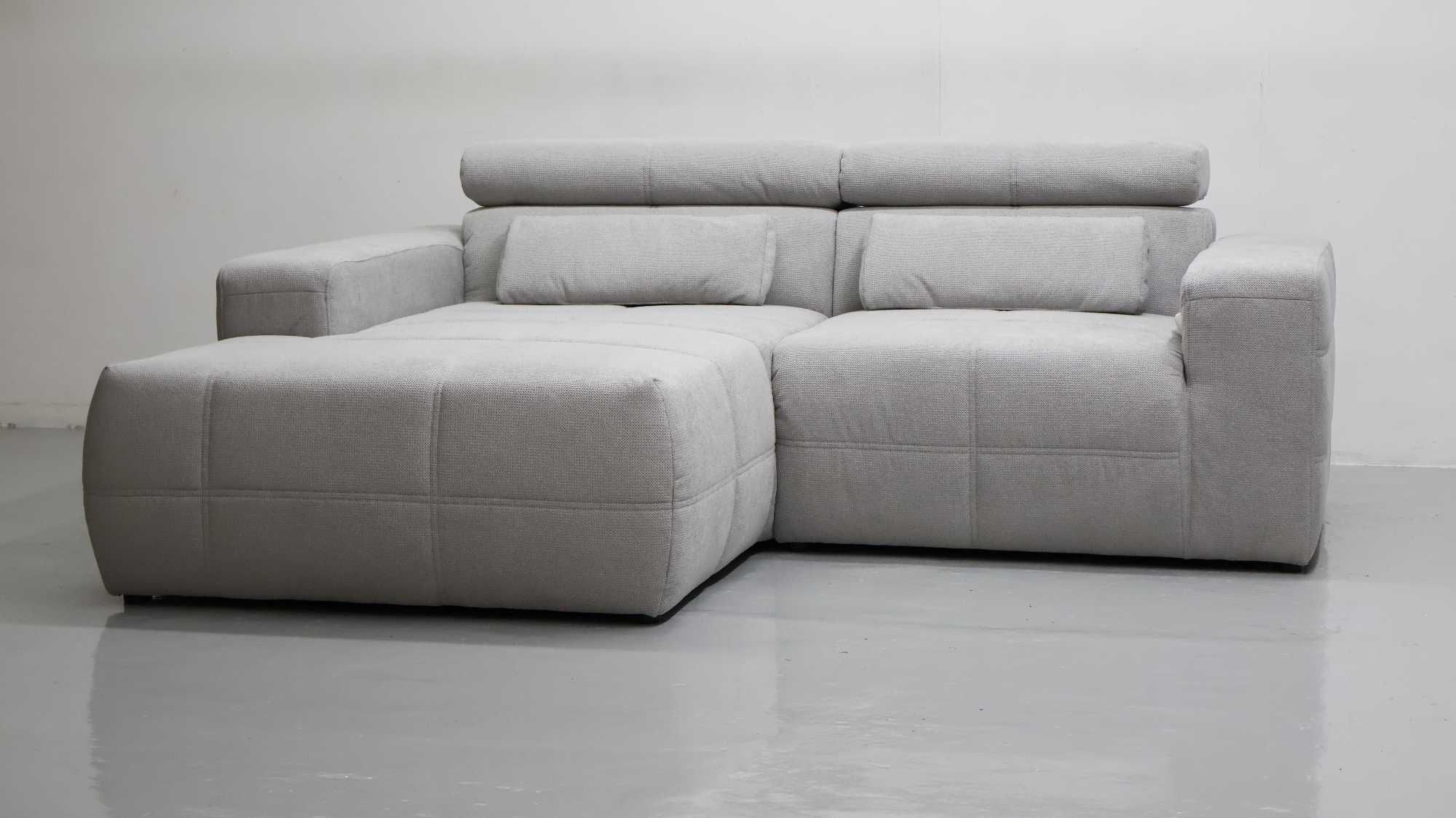 TAW DESIGN narożnik regulowane zagłówki rogówka sofa kanapa SZARA tkan