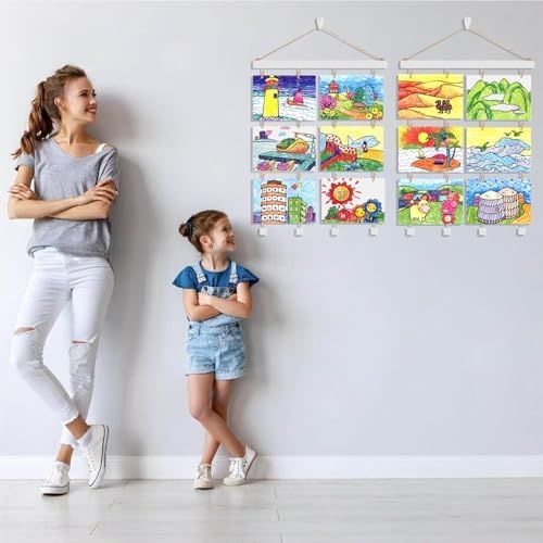 Zestaw 2 drewnianych wiszących ramek do zdjęć