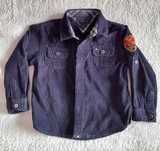 Camisa Tommy Hilfiger, bombazine azul marinho. Tamanho 2 anos