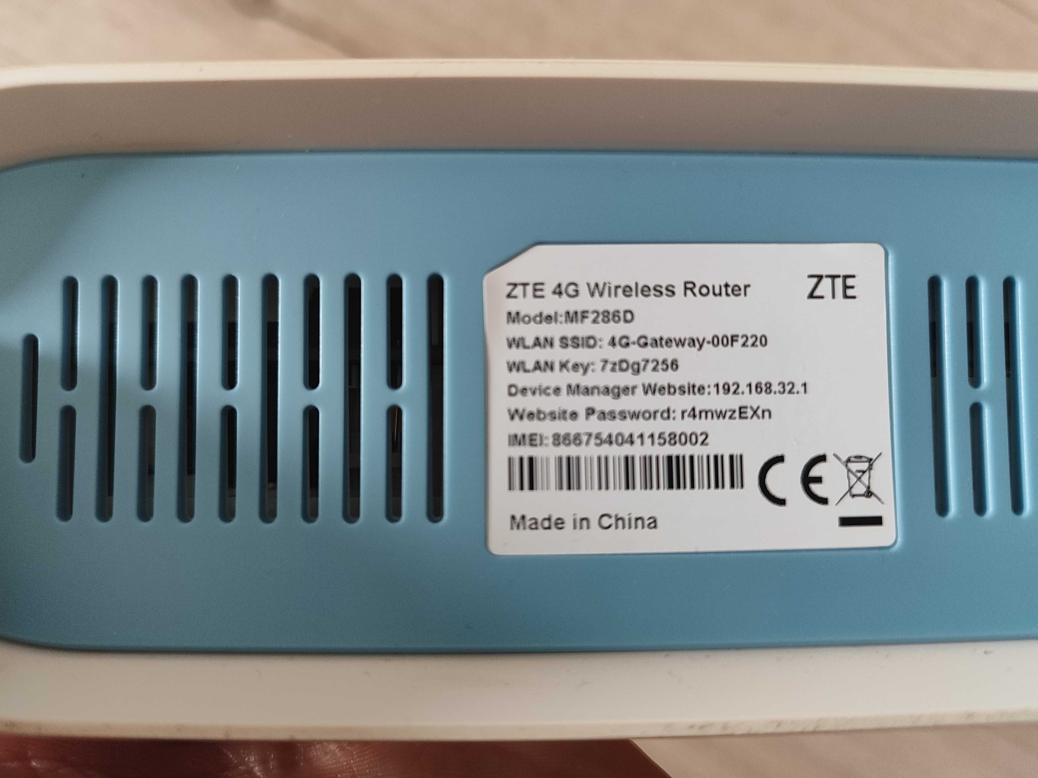Sim 4G LTE роутер Wi-Fi ZTE MF286D