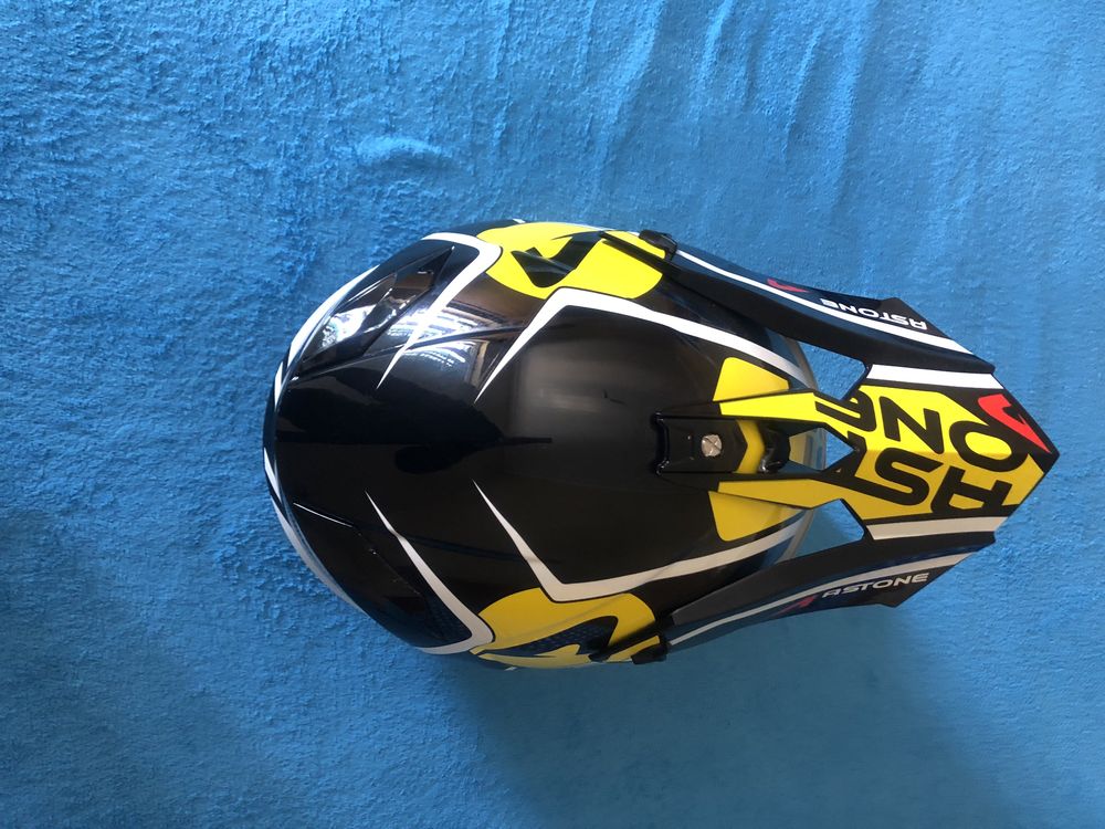 Capacete Astone MX 800 Trophy Preto e Amarelo Tamanho M