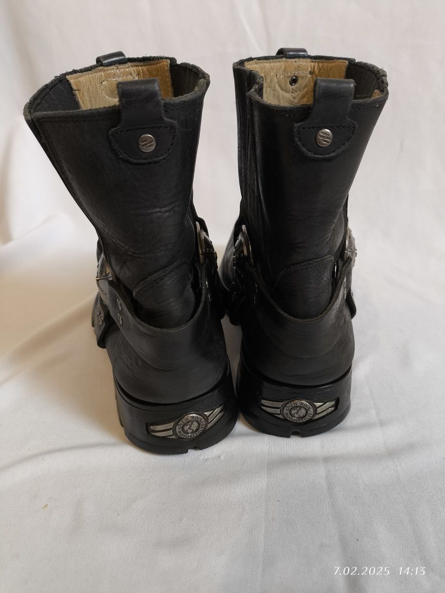 New Rock Italia Negro Acero Męskie Buty Motocyklowe rozmiar 43