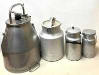 Leiteiras antigas em aluminio e inox