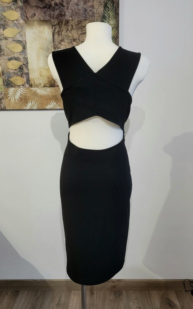 Czarna seksowna sukienka H&M XL 42 odkryte plecy na randkę