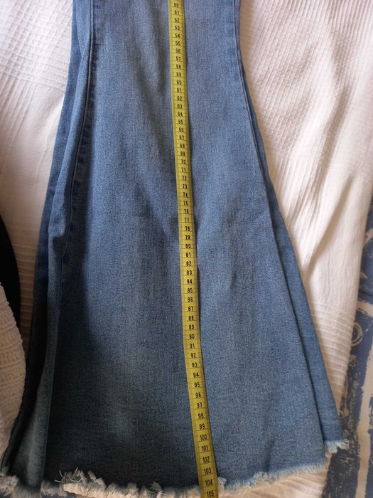 Calças ganga CIDER, perna larga, Tam M, mas veste S (Portes incluídos)