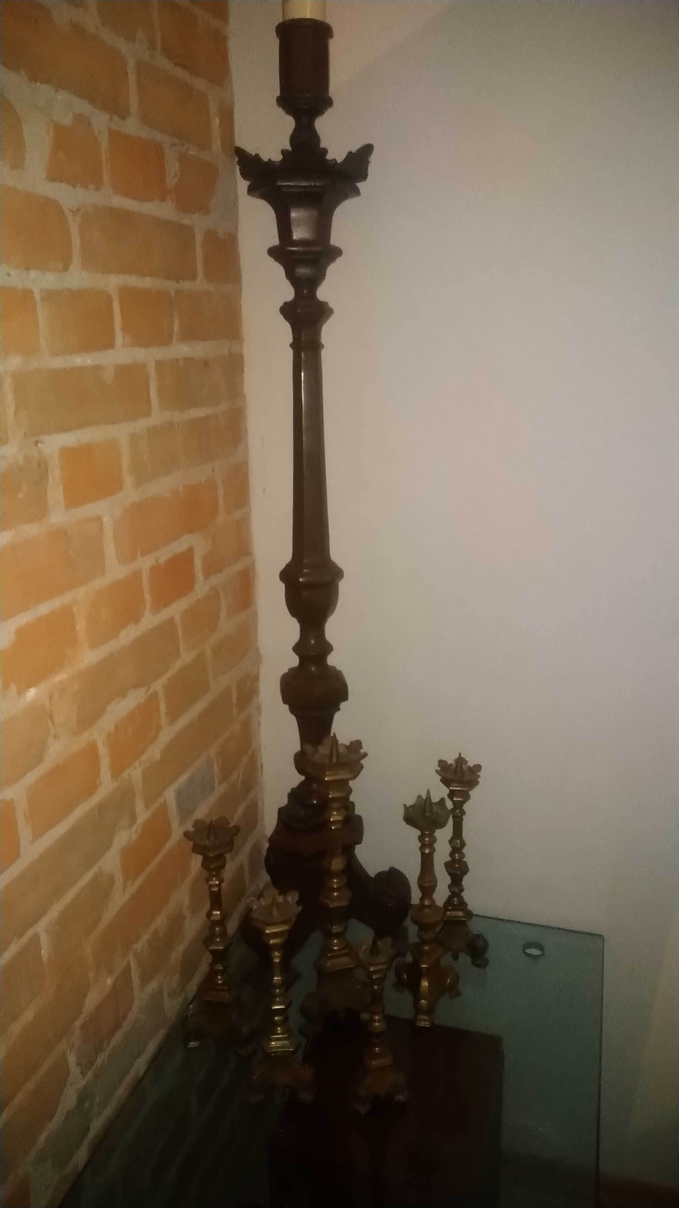 Zestaw świeczników mosiężnych