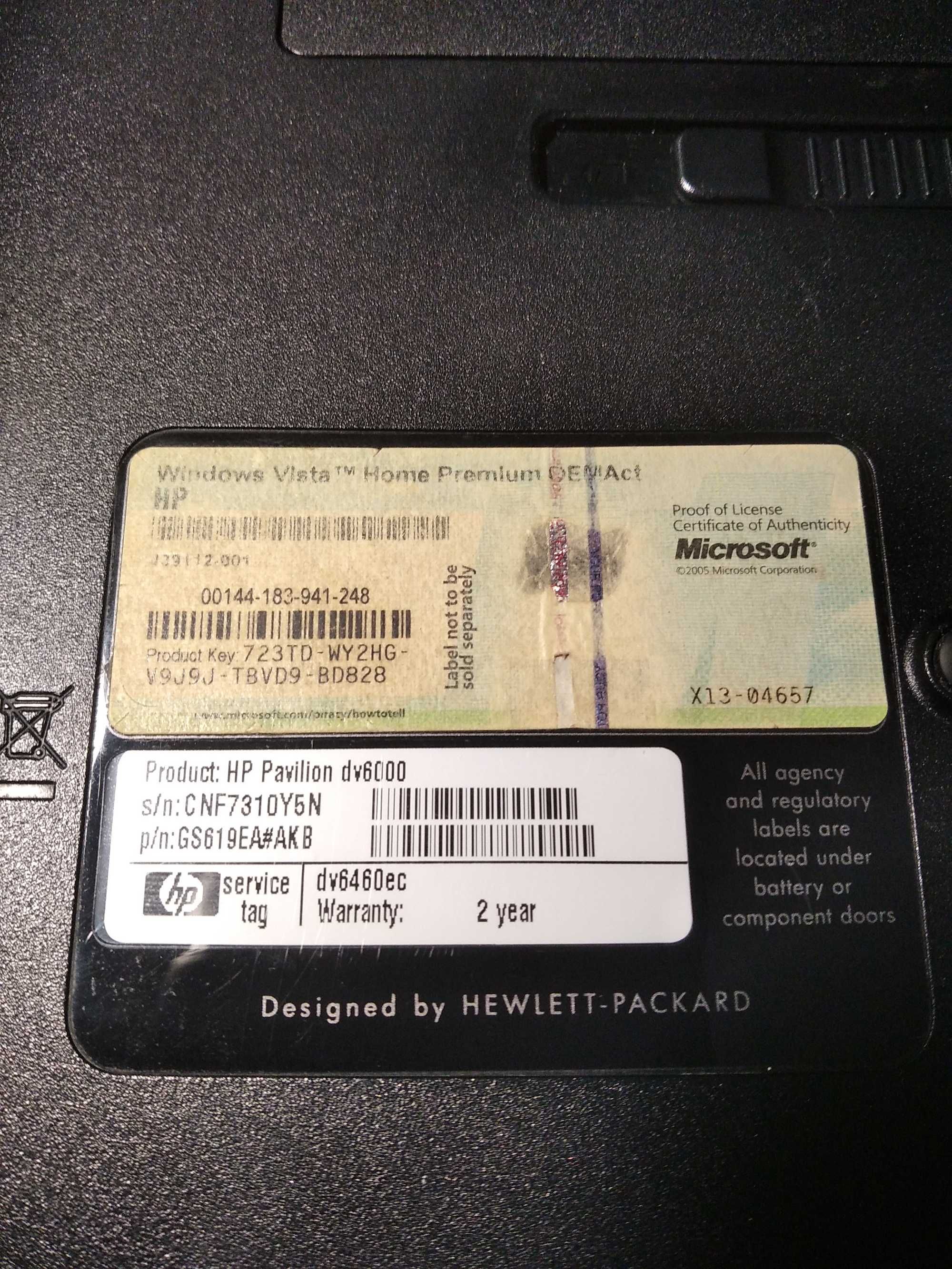 Ноутбук HP PAVILION DV6000
