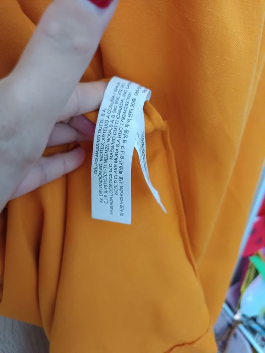 Sukienka kopertowa midi Massimo Dutti z lnem, rozm.S