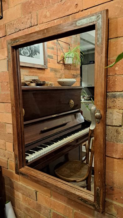 Lustro z duszą Rękodzieło rama stare okno Retro Loft Vintage