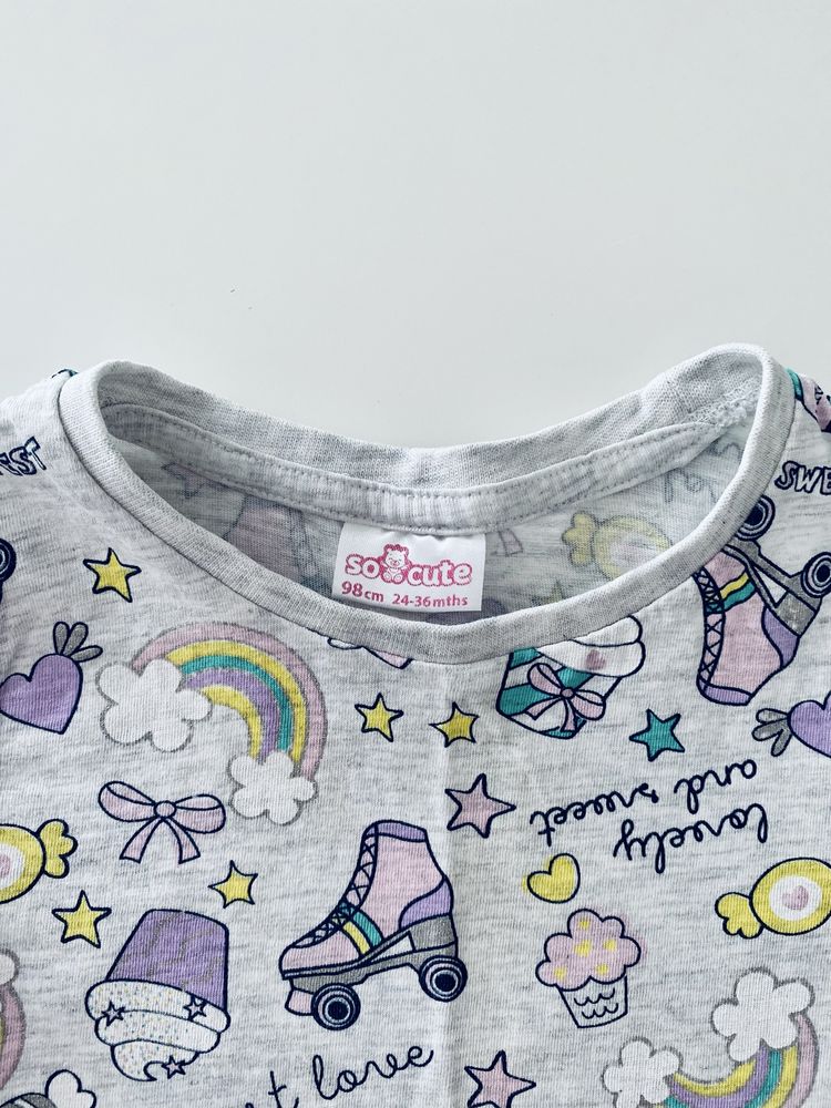 Szara koszulka we wzory tshirt bluzka