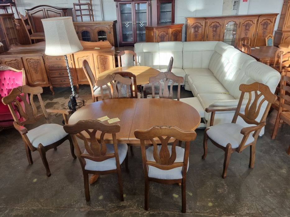 stół dębowy 6 krzesel