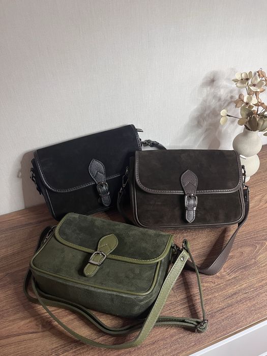 Шкіряна сумка через плече Virginia Conti , замша