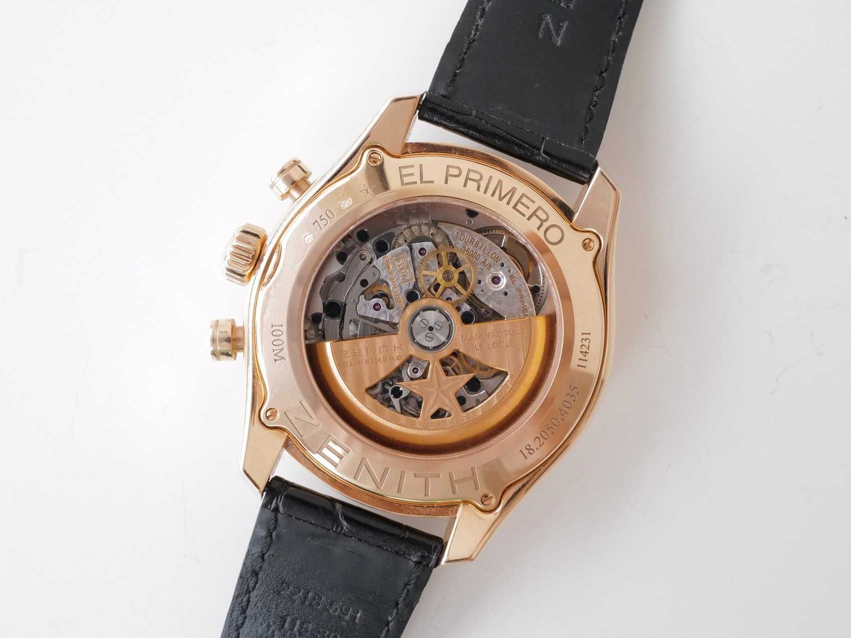 Zenith El Primero Tourbillon Open Date Chronograph 18K Rose Gold