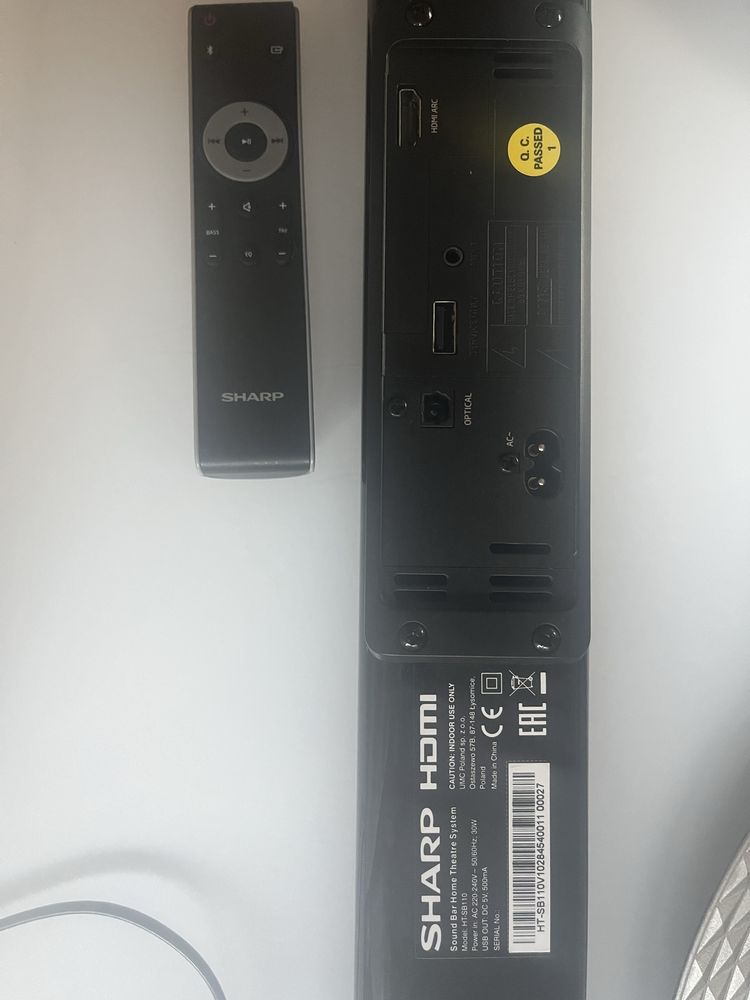 Soundbar Sharp HT-SB110 2.0 90W Czarny z pilotem