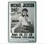 Металлическая табличка Michael Jackson "Bad Tour 1988" (20х14 см)