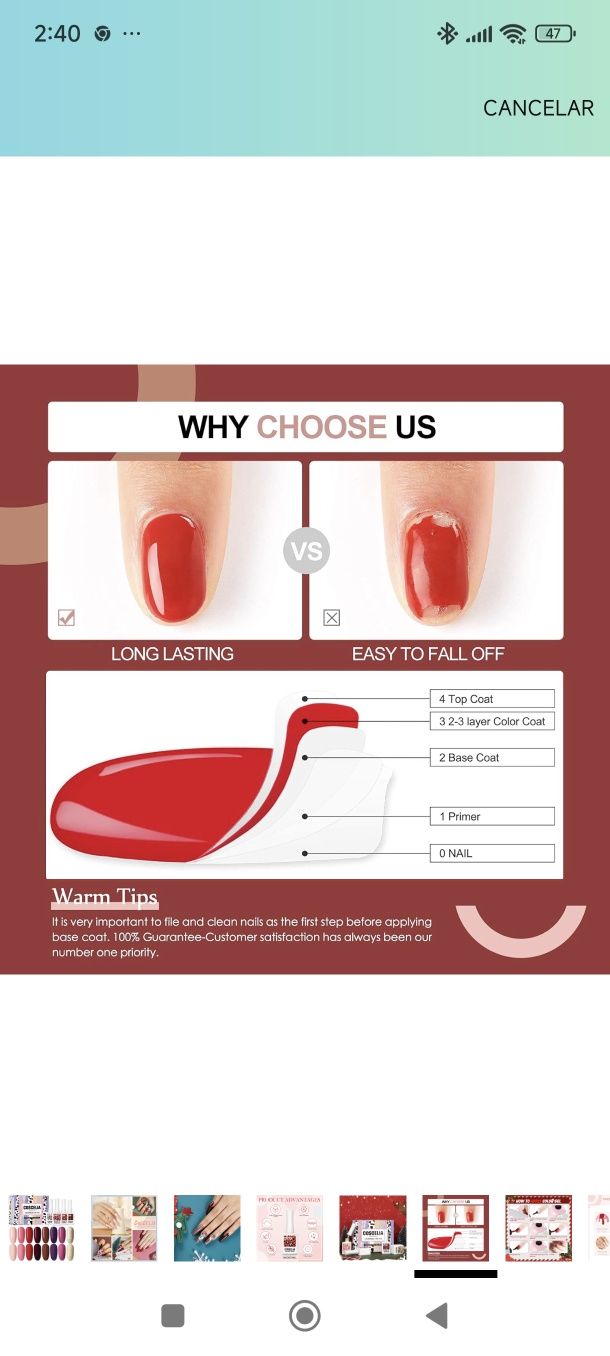 Kit esmalte de gel para unhas