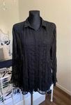 C&A półprzezroczysta czarna koszula z cekinami elegancka retro XL XXL