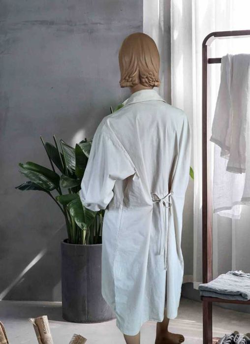 Długa koszula / sukienka koszulowa asymetryczna kieszenie GOYA