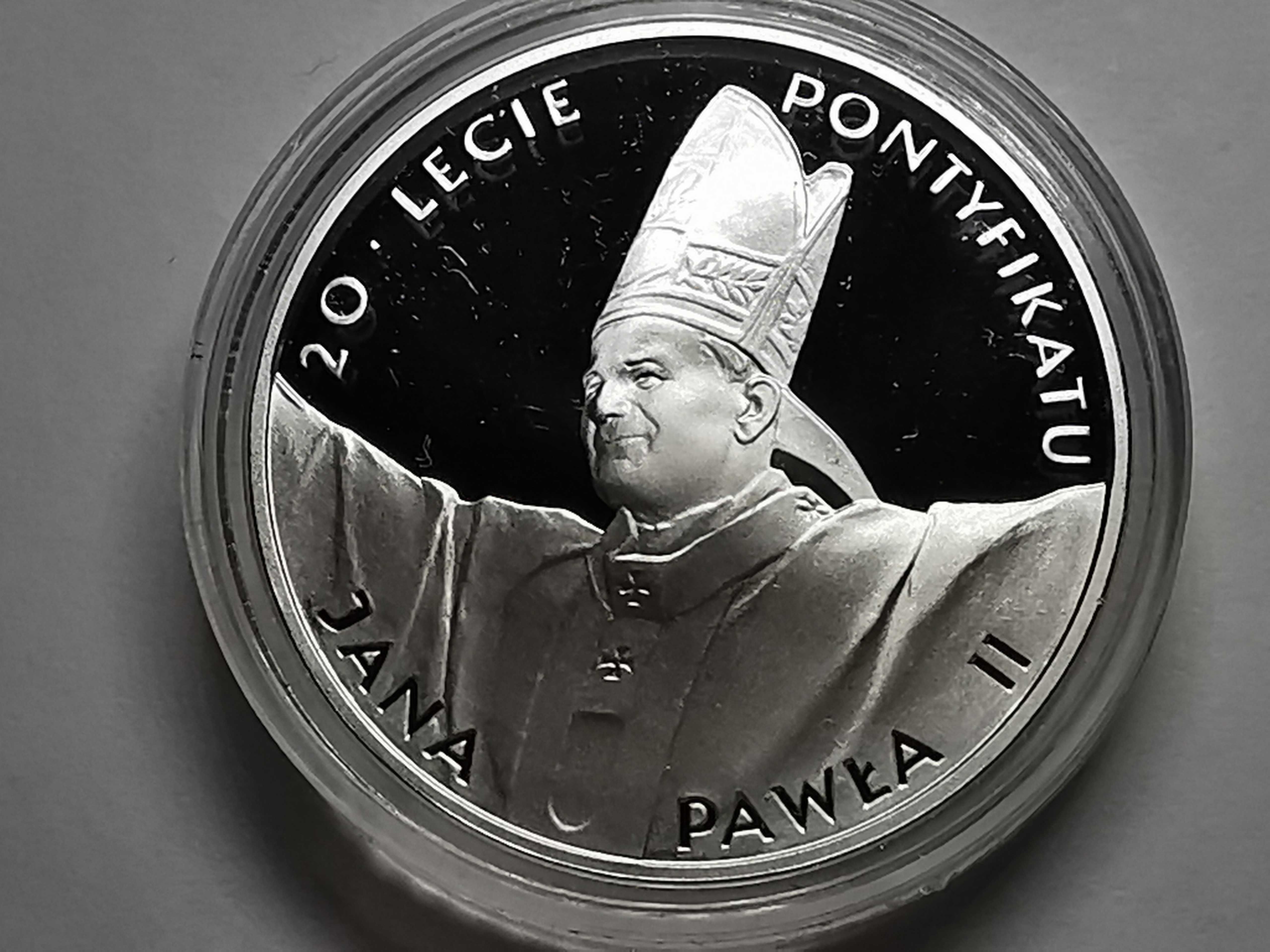 Moneta 20 lecie Pontyfikatu Jana Pawła II - Lustrzanka 10zł