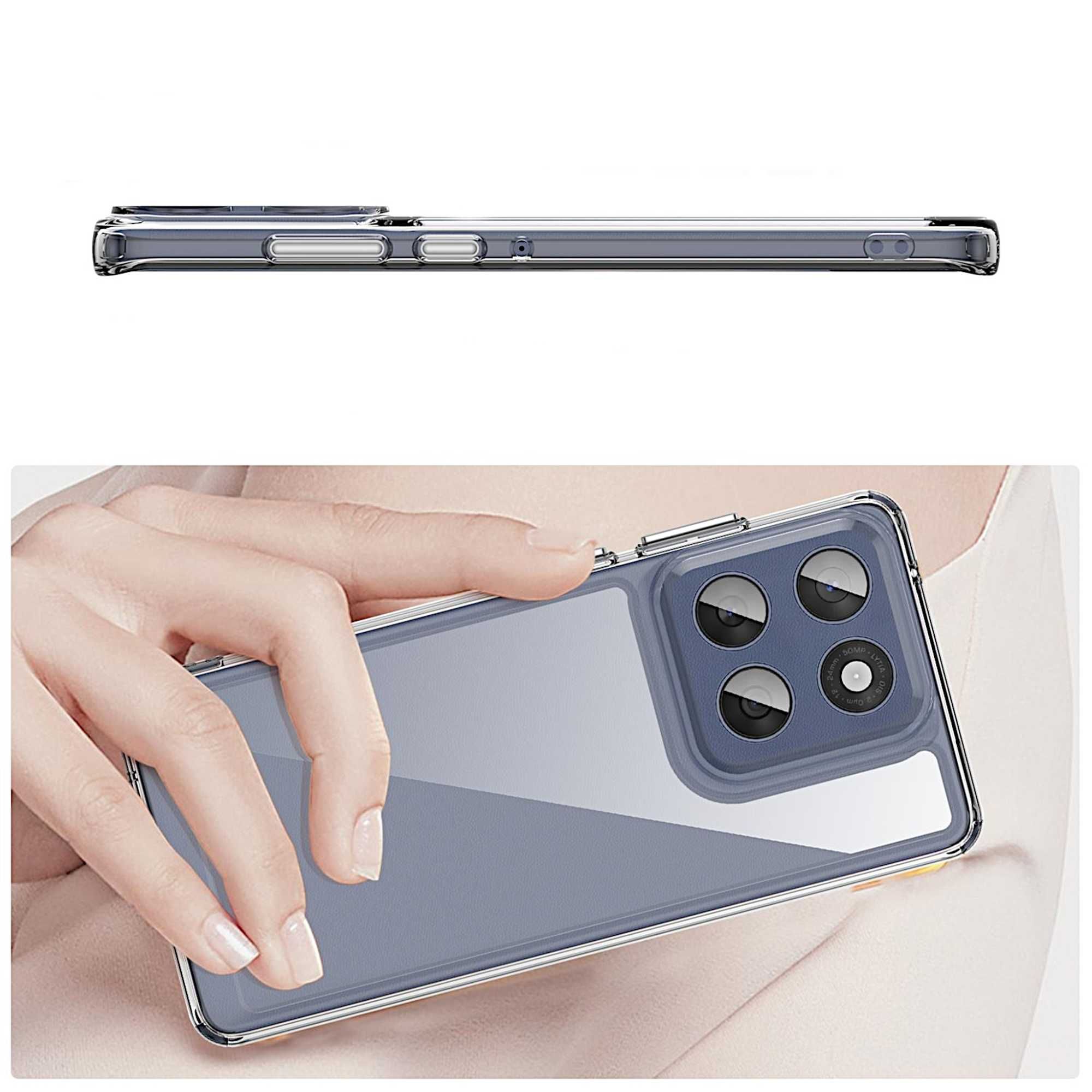 Etui ELEVATE HEXAGON do Motorola Edge 60 - Clear