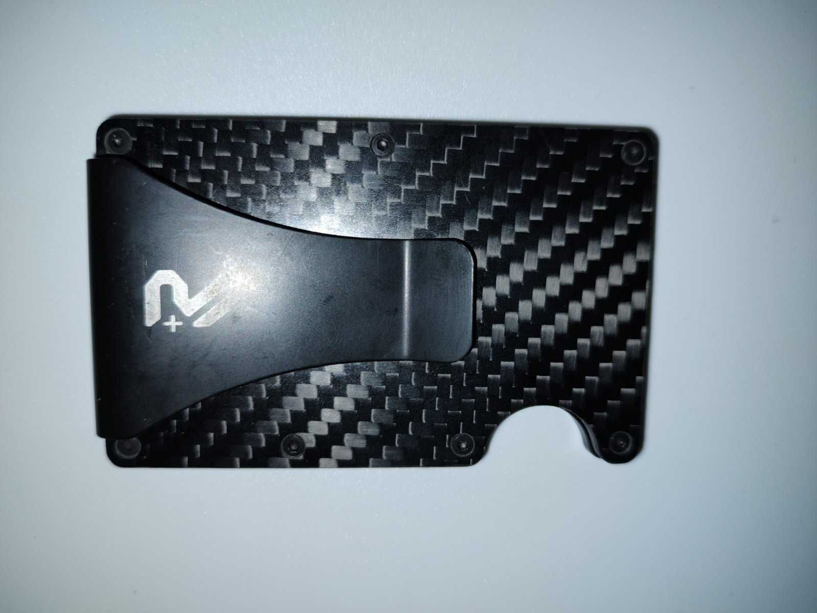 Portfel na karty dla mężczyzn z włókna węglowego, ochrona RFID NFC