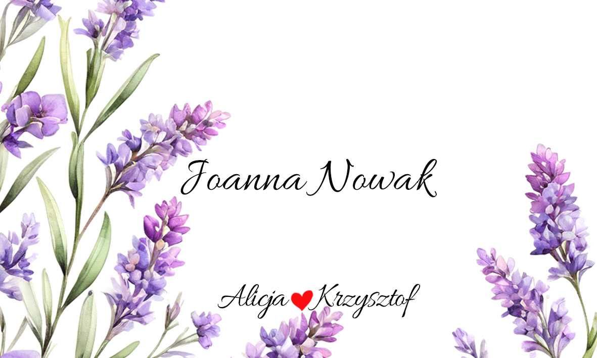 Zaproszenie ślubne z motywem lawendy personalizacja koperta