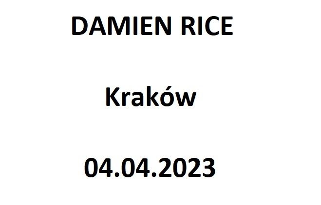Bilet Bilety Damien Rice Kraków 04.04.2023 ICE Congress Center