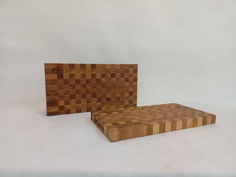 Deska do krojenia sztorcowa Dębowo - jesionowa 45x25 duża