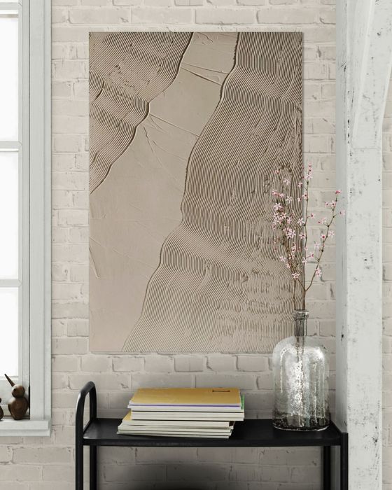 Obraz strukturalny abstrakcja Wabi Sabi Japandi minimalistyczny