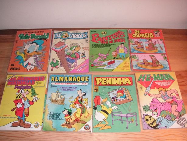 Banda Desenhada Anos 80/90 Pato Donald, Zé Carioca, Pantera Cor-de-Ros