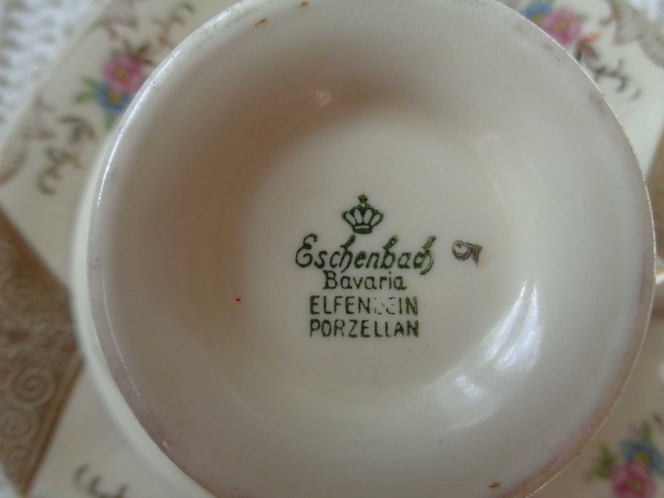 Zestaw śniadaniowy Trio garnitur Eschenbach Bavaria Elfenbein