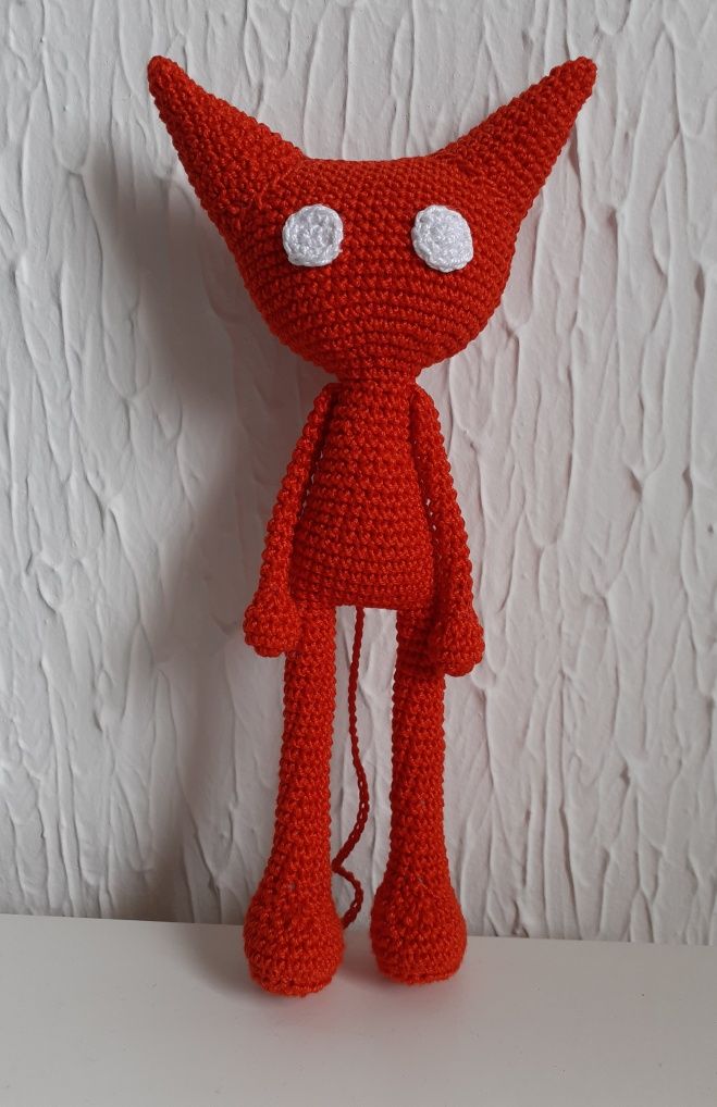 Vermelho do jogo Unravel, crochet amigurumi