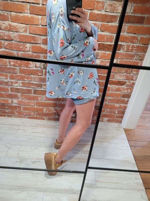 Koszula w kwiaty oversize kimono handmade