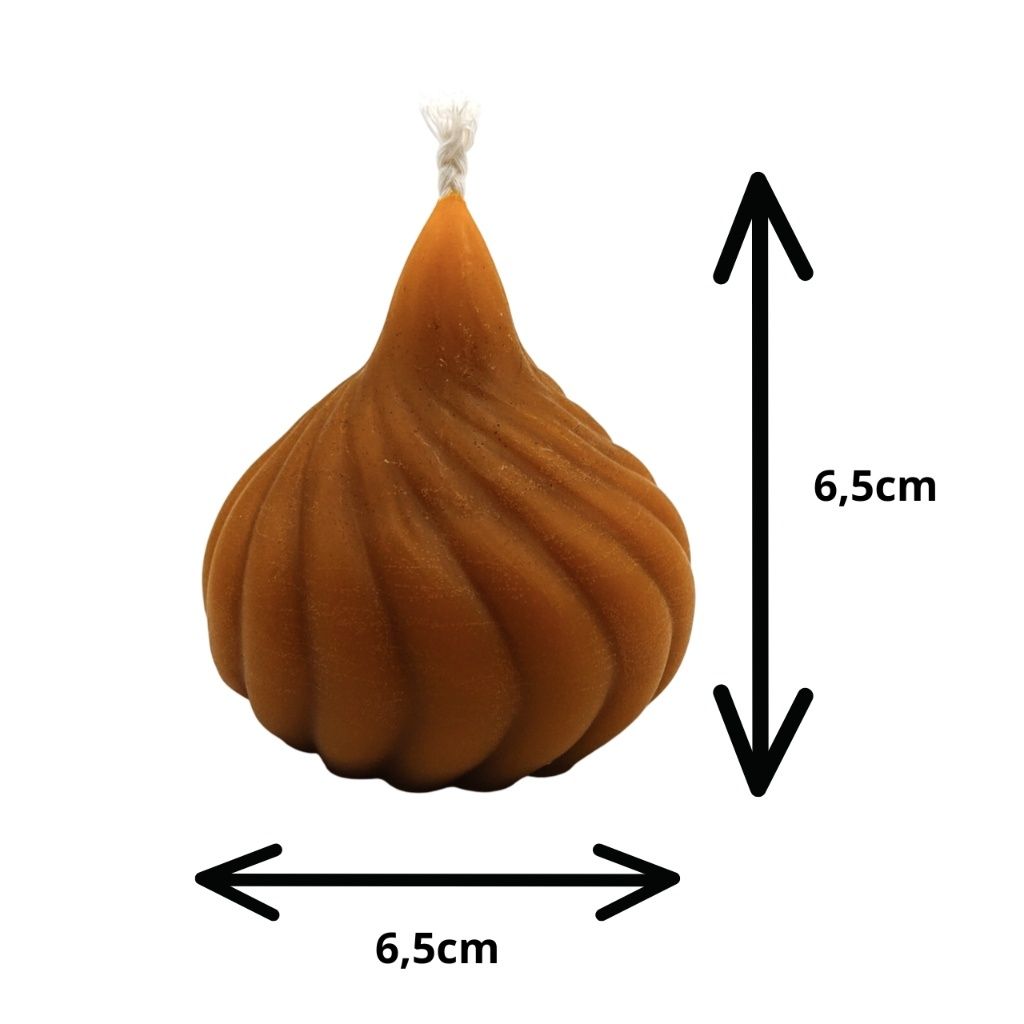 Świeca z naturalnego wosku pszczelego cebula 6,5cm Zielony Świecownik